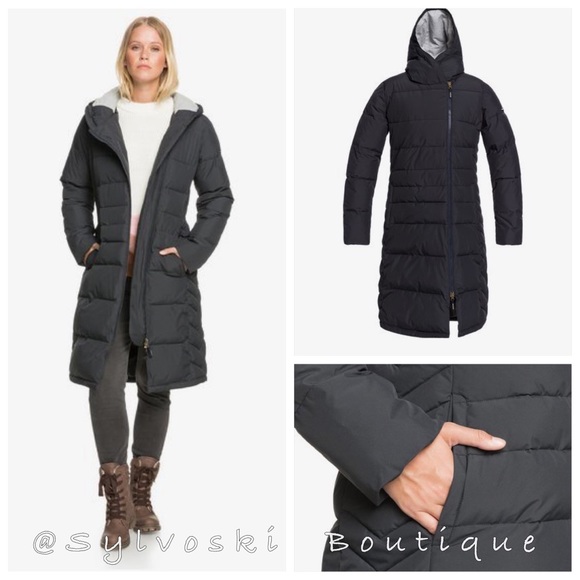 🔥 ROXY Everglade - Longline Hooded Waterproof Puffer Jacket NWT - Picture 12 of 15